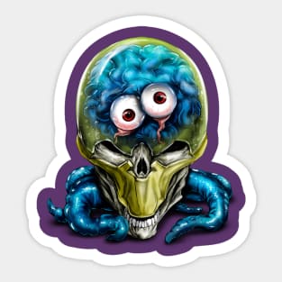 alien skull with tentacles Sticker